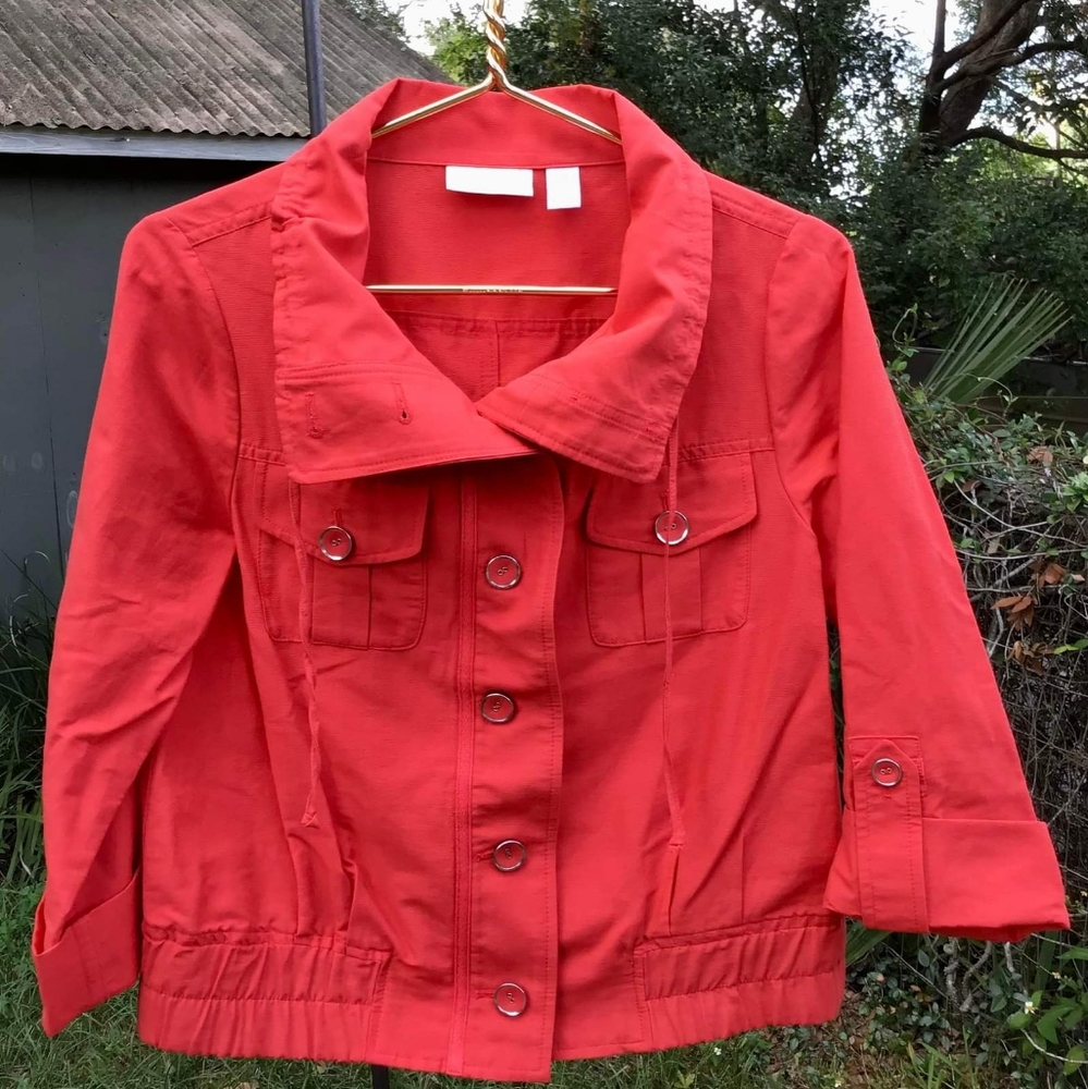 Chico's Lightweight Red Jacket, Size 0.